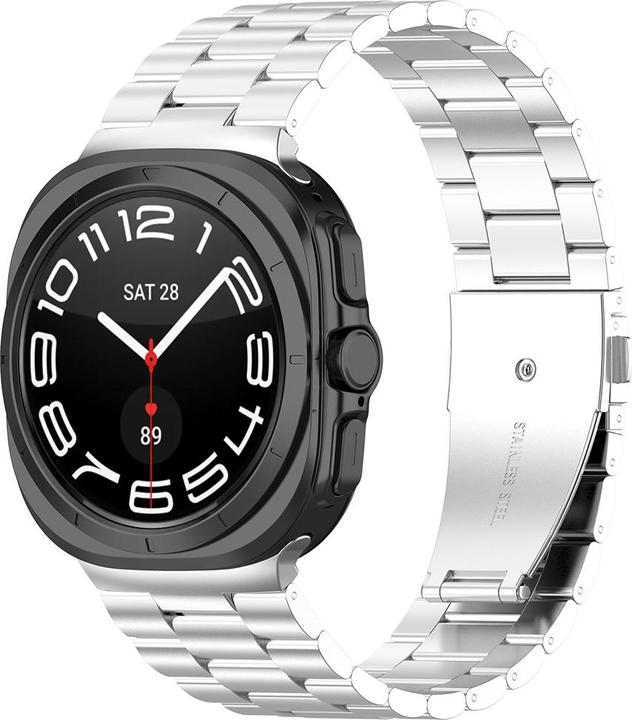 Techsuit - Watchband (W010) - Samsung Galaxy Watch Ultra 47mm - Silver (Roestvrij staal)