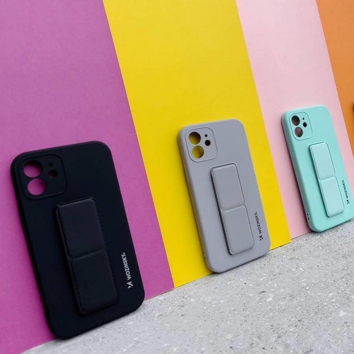 Actual product image Wozinsky Kickstand Case silicone case with stand for iPhone 12 Pro Max navy blue (Apple iPhone 12 Pro Max)