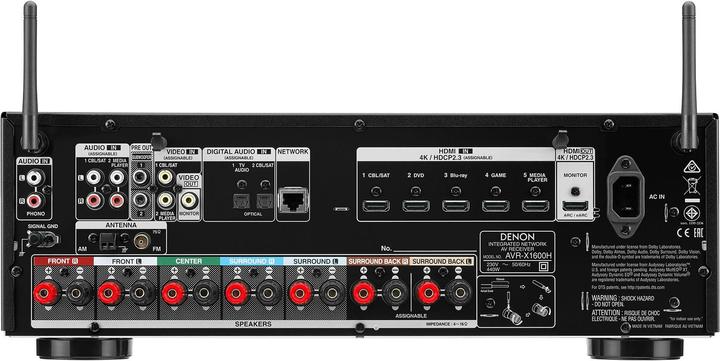 Image du produit Denon AVR-X1600H (7.2 canaux, FM, MF)