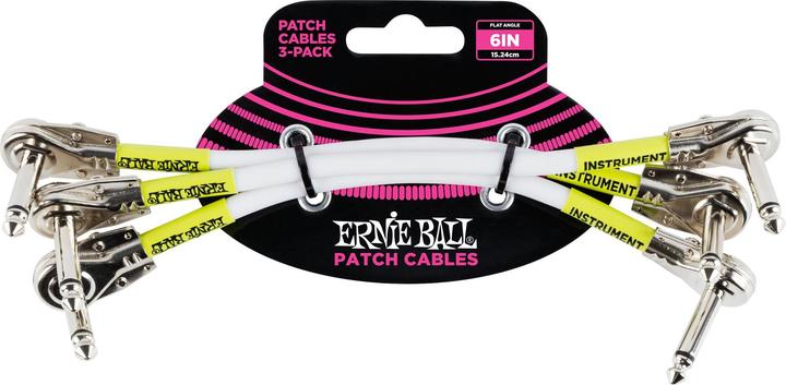 Produktbild Ernie Ball Patch-Kabel 6052 3er Pack – 0.15 m, Weiss (0.15 m)