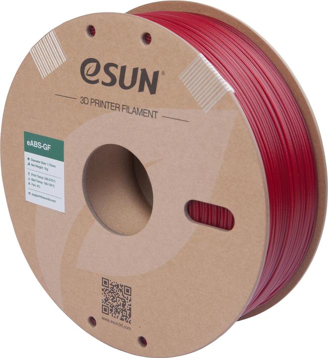 Productafbeelding eSUN eABS-GF Glasvezel brandweer rood filament 1,75mm 1Kg (ABS, 1.75 mm, 1000 g, Rood)