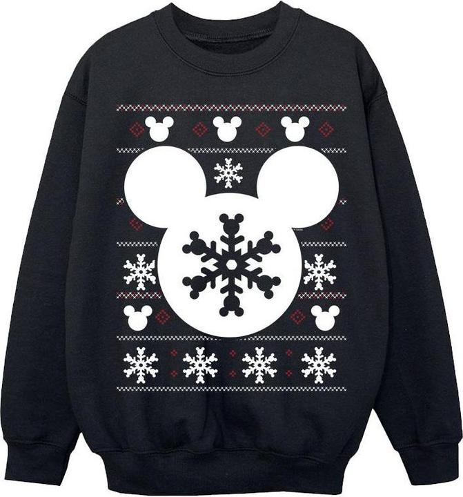 Produktbild Disney Mickey Mouse Christmas Silhouette Snowflakes Sweatshirt Mädchen (140, 146)