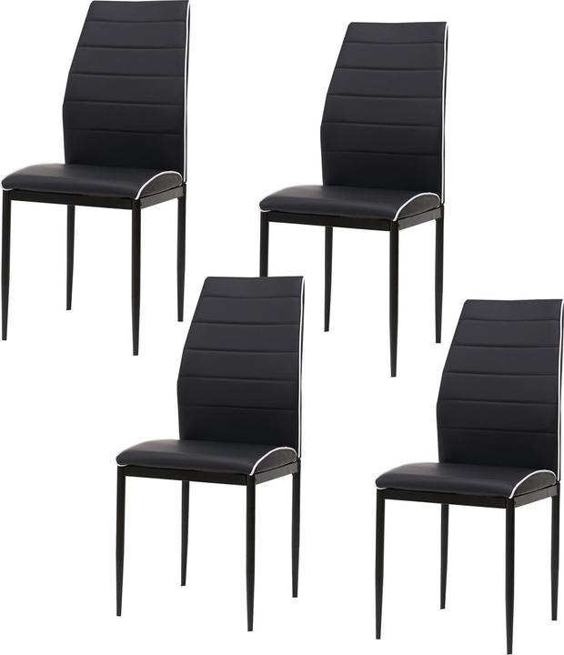 Produktbild HTI-Living Esszimmerstuhl Madison Kunstleder Schwarz 4er-Set