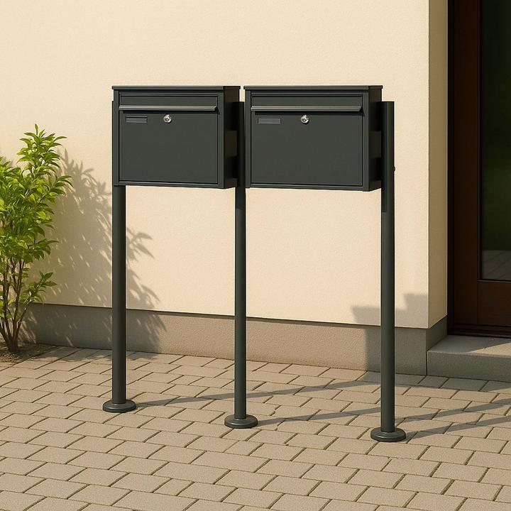 Actual product image Wiltec Mailbox Set Stand Letterbox V13 Double Postbox Letter Mail