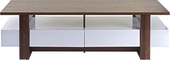 Produktbild Swisshandel24 TV-Rack, Fernsehtisch Lowboard Schrank, 3D-Struktur Walnuss-Optik hochglanz 46x150x45cm