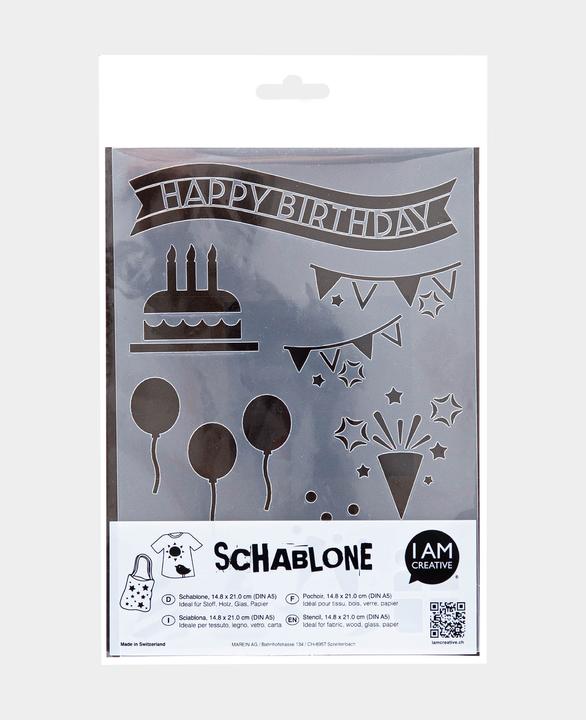 Immagine prodotto I Am Creative Stencil di buon compleanno, A5