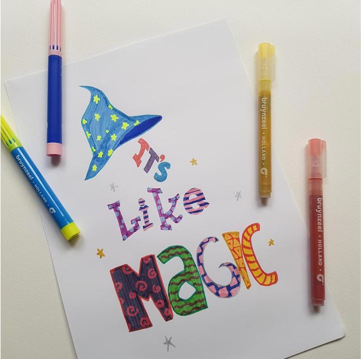 Immagine prodotto Bruynzeel Pennarelli glitterati per bambini (Multicolore, 6 x)