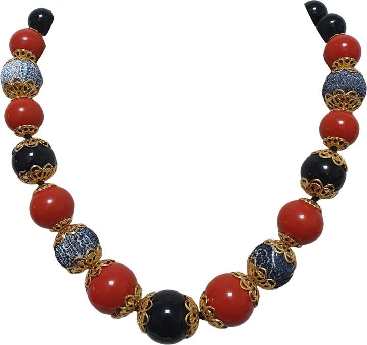 Actual product image L'Officiel Collana rossa nera+lava