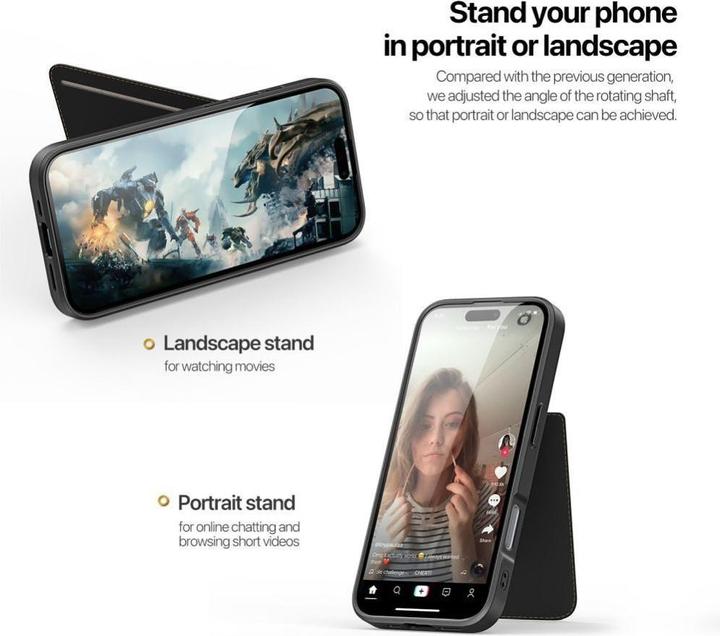 Immagine prodotto Dux Ducis Custodia per iPhone 16 Plus con slot per schede - Nero (Apple iPhone 16 Plus)