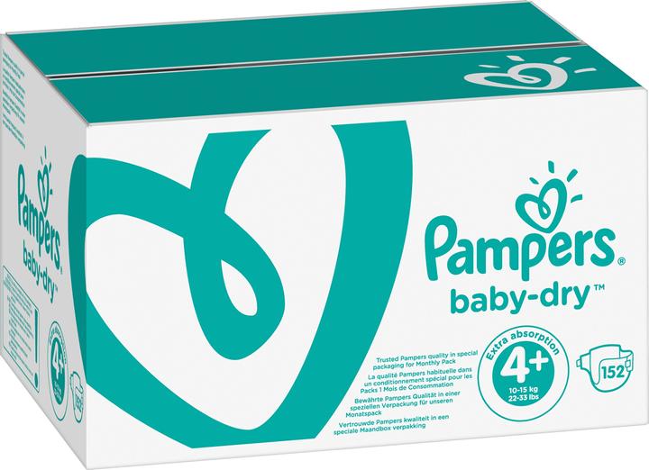 Image du produit Pampers Baby-Dry (Taille 4+, Pack mensuel, 152 pièce(s))