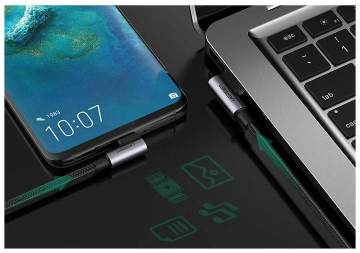 Immagine prodotto Ugreen Cavo dati da USB-C angolato a USB-A 2.0 angolato 3A (2 m, USB 3.0)