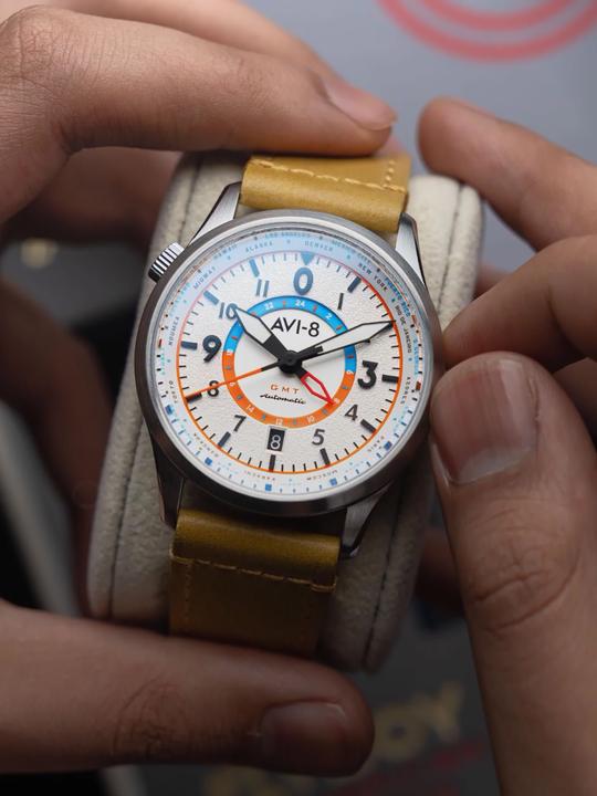 Actual product image AVI-8 AV-4120-02 Wingman Worldtimer GMT (Pilot watch, 41 mm)
