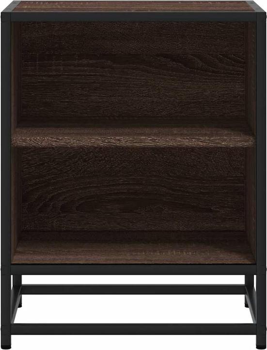 Actual product image VidaXL Bedside table brown oak look 40x31x50 cm wood-based material metal (40 x 31 x 50 cm)
