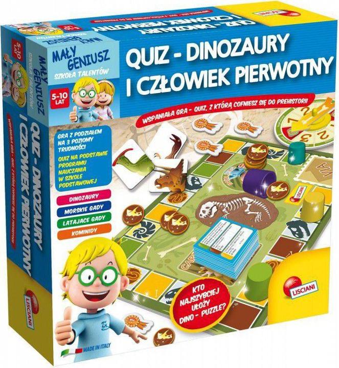 Actual product image Lisciani Maly Geniusz, Quiz - Dinosaurs and the Primitive Man - P54374 (Polish)