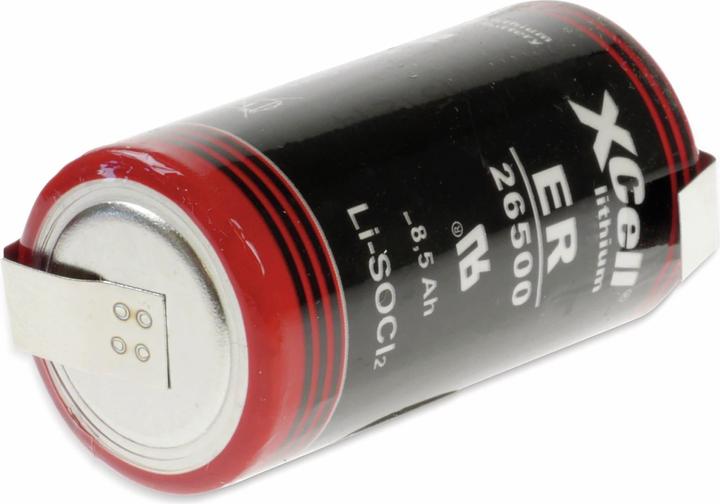 Actual product image Kraftmax Lithium battery LS26500, C, with Z solder tag, 3.6 V-, 9000 mAh (C)