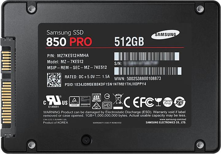 Image du produit Samsung 850 Pro (512 Go, 2.5")