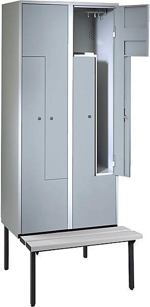 Produktbild Z-Garderobenschrank mit Sitzbank (80 cm, 214 cm)