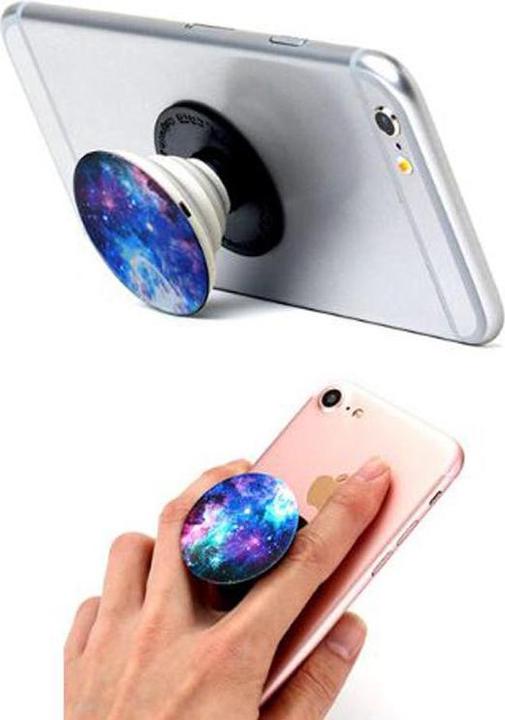 Image du produit PhoneLook Pop Socket Support de doigt interchangeable pour Smartphone / Tablettes Carbone