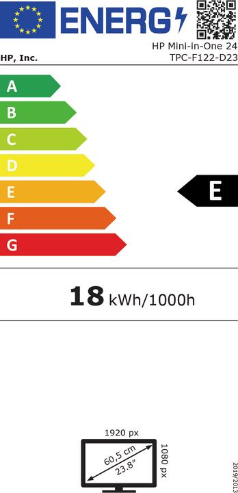 Label énergétique HP Mini-in-One (1920 x 1080 pixels, 23.80")