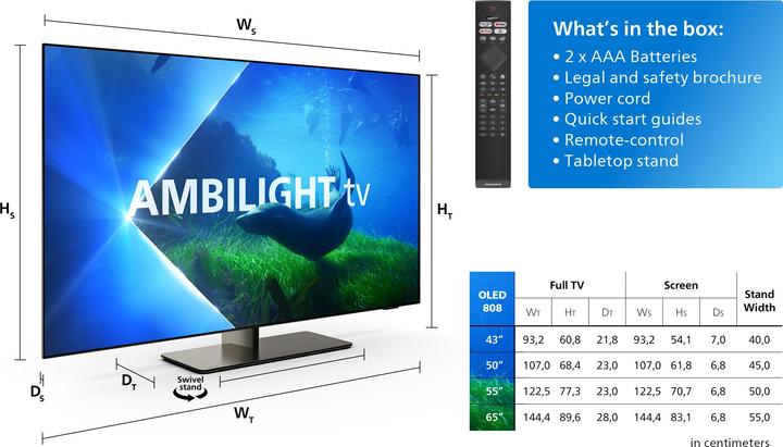 Image du produit Philips 55OLED808/12 (55", OLED808, OLED, 4K, 2023)
