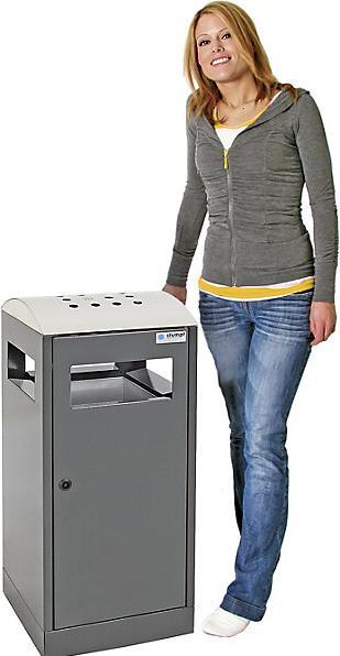 Image du produit Collecteur de déchets avec cendrier, capacité 40 l, anthracite. (40 l)