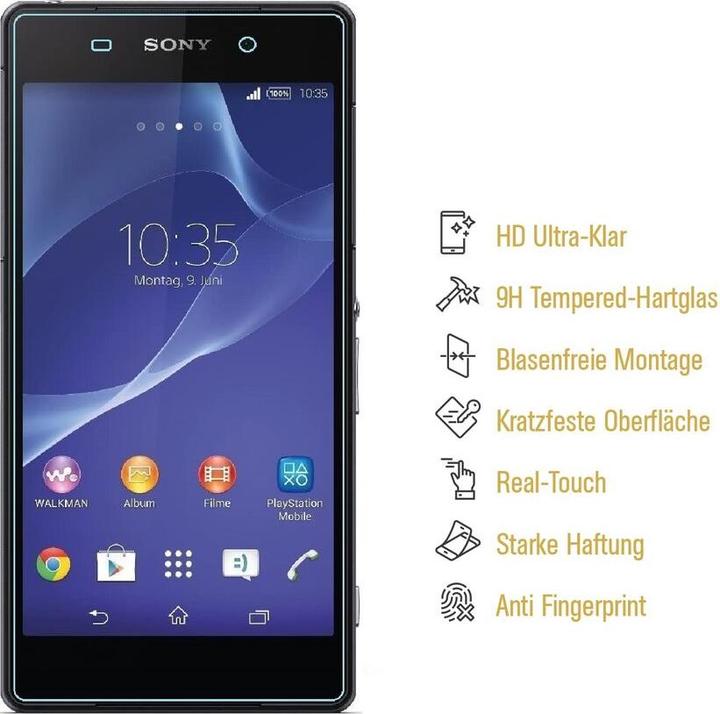 Produktbild Protectorking 1x echtes Tempered 9H Panzerhartglas 3D KLAR (1 Stück, Sony Xperia Z2)