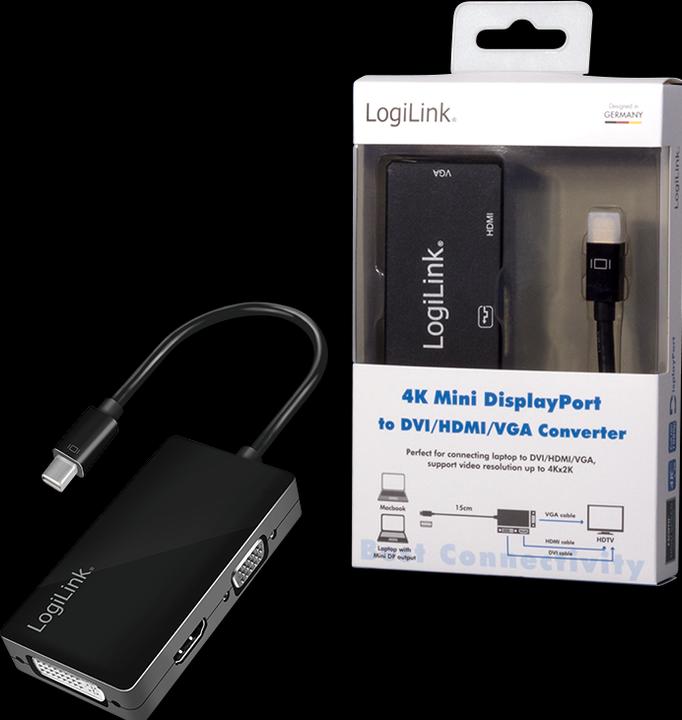 Actual product image LogiLink 4K Mini DisplayPort (DVI, HDMI, VGA, 8.70 cm)