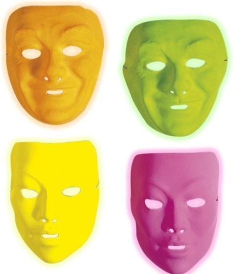 Produktbild Widmann NEON MASKE aus Plastik - in 2 Modellen und 4 Farben sort.