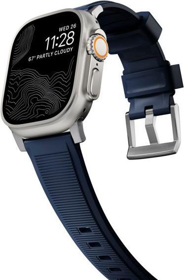 Actual product image Nomad Rugged Strap Atlantic Blue Connector Silver 42/44/45/49mm (45 mm, 44 mm, 42 mm, 49 mm, Tyres)