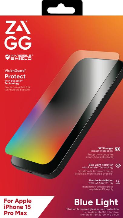 Actual product image Zagg Glass Elite VisionGuard+ (1 Piece, Apple iPhone 15 Pro Max)