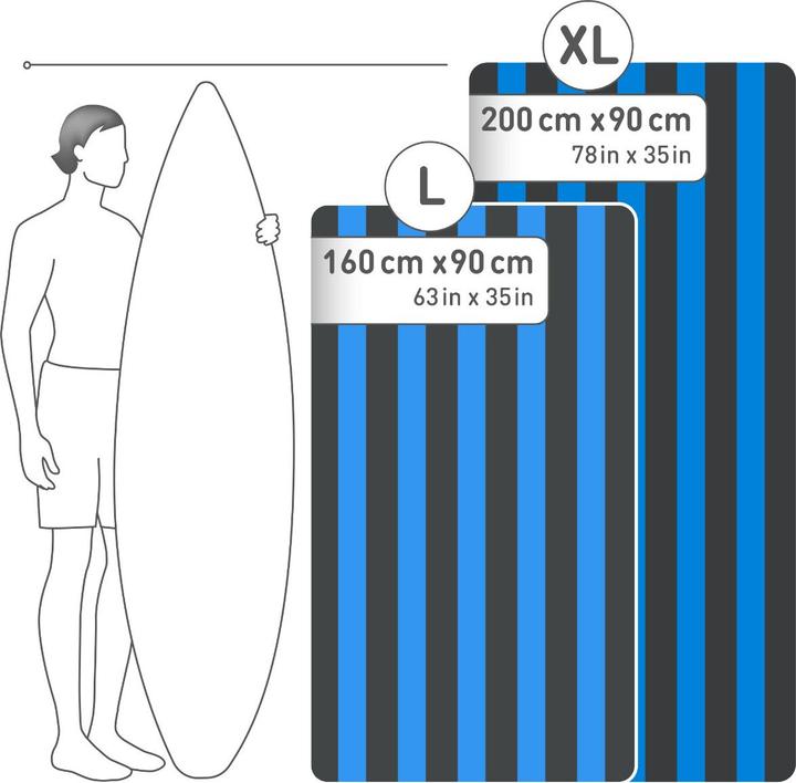 Actual product image Fit-Flip Strandtuch XXL Mikrofaser schnelltrocknendes Badetuch 200x90cm (200 x 90 cm)