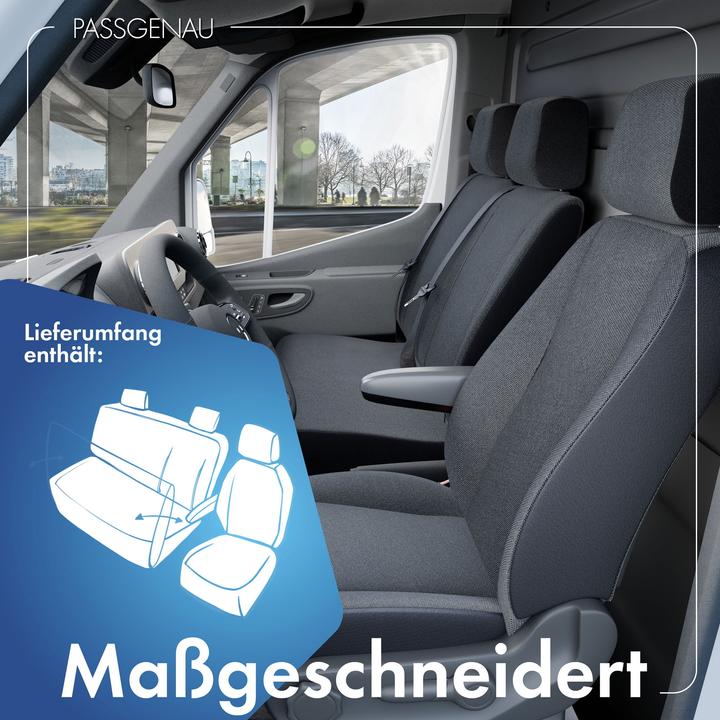 Image du produit Walser Housses de siège pour Mercedes Sprinter et VW Crafter, ES et DB avant en polyester BJ 05/2006 -