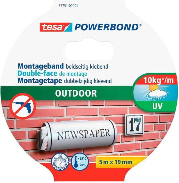 Produktbild tesa Powerbond OUTDOOR doppelseitiges Montageband (19 mm)
