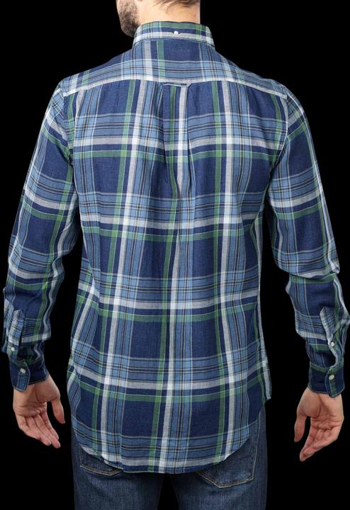Produktbild GANT Indigo Twill Check Shirt Long Sleeve Dark Indigo (XL)