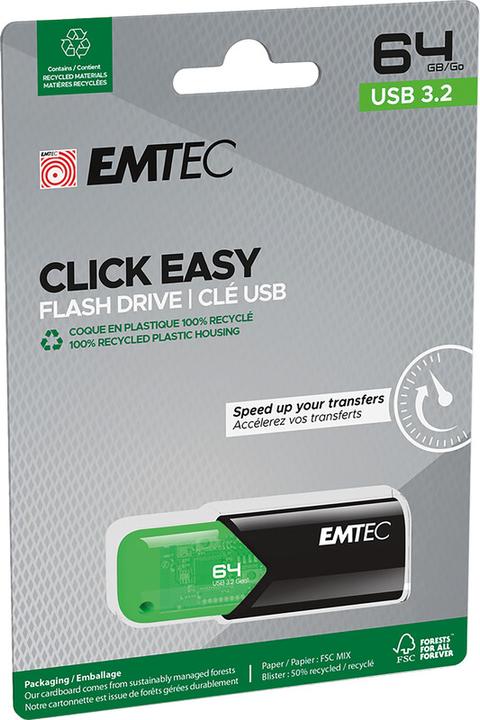 Produktbild Emtec B110 Click Easy (64 GB, USB-A, USB 3.1)