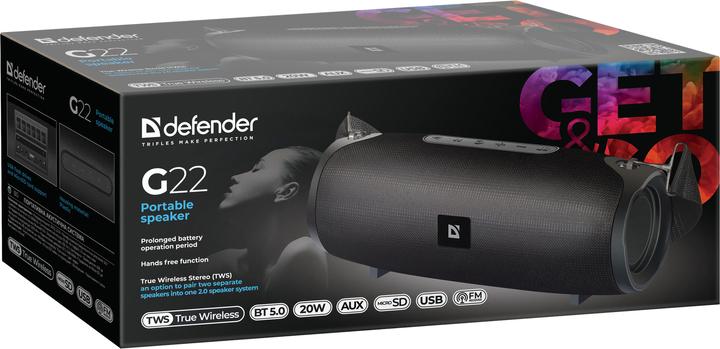 Actual product image Defender Speaker G22 black (65122) (6 h, Electrical connection)