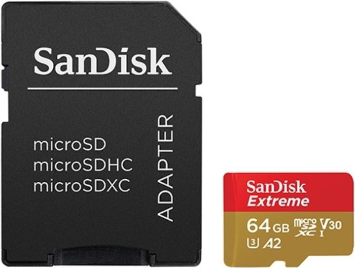 SanDisk Extreme (64 GB, microSDXC, microSD, microSDHC, U3, UHS-I)