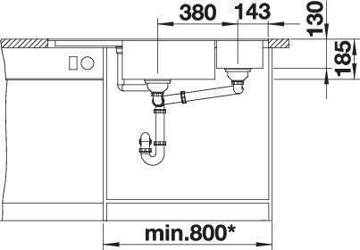 Produktbild Blanco Delta II-F (104.20 cm, 56 cm)