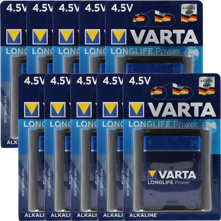 Produktbild Varta Longlife Power ehem. High Energy 4912 Flachbatterie 4,5V, MN1203, 3LR12, 3LR12P 10er Box (10 Stk., 3R12, 6100 mAh)
