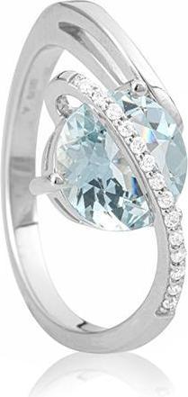 Actual product image Breuning RING - E.AQUA/Brill. 0,091 Ct. H/si (53, 750/18 K Gold)