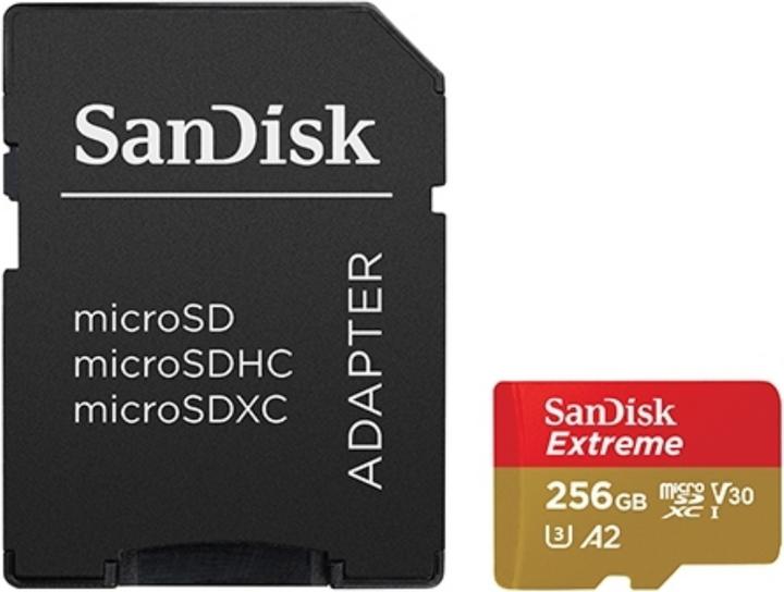 Actual product image SanDisk Extreme (256 GB, microSDXC, microSD, microSDHC, U3, UHS-I)