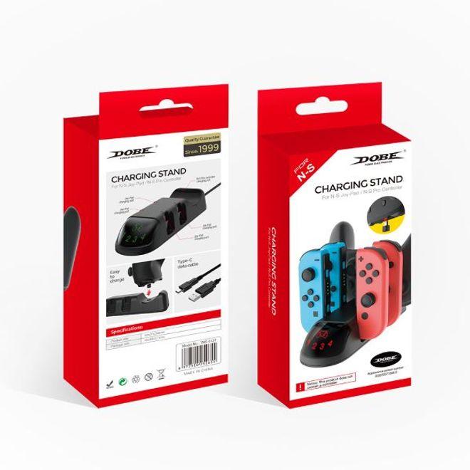 Produktbild Dobe Ladestation für zwei Joy-Cons und einen Pro Controller (Switch)