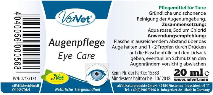 Produktbild cdVet VeaVet Augenpflege (Katze, Hund, 20 ml)