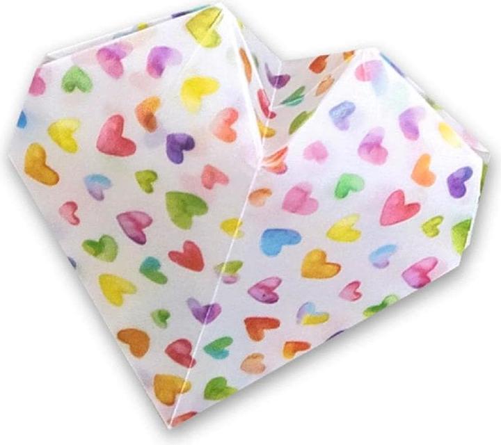 Actual product image Ursus Transparent paper folders "Colourful hearts", approx. 15 x 15 cm (115 g/m², 50 x)