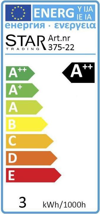 Label énergétique Star Trading G45 (E27, 3 W, 250 lm, 1 x, G)