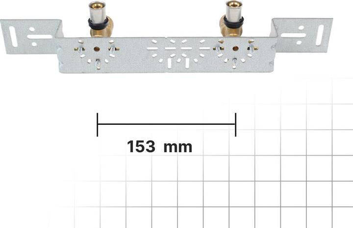 Actual product image Sanpro THPRESS Pressfitting single wall disc + mounting plate angled, size 20x2, dimension 73 - 153 m (Press connection)