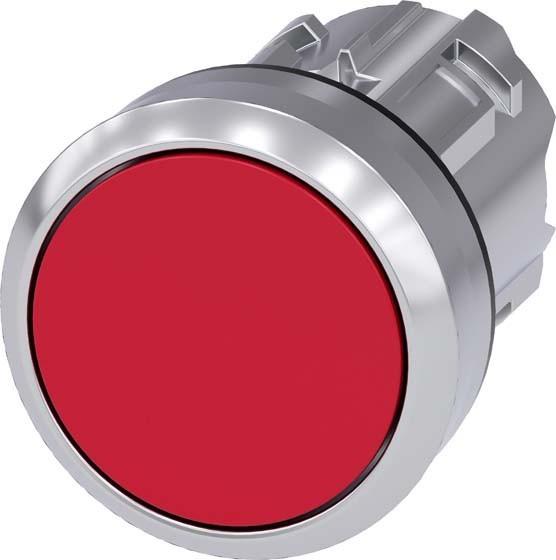 Siemens Pushbutton 22mm round metal shiny red