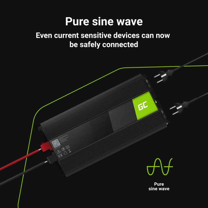 Actual product image GreenCell Inverter 24V to 230V Pure sine 3000W
