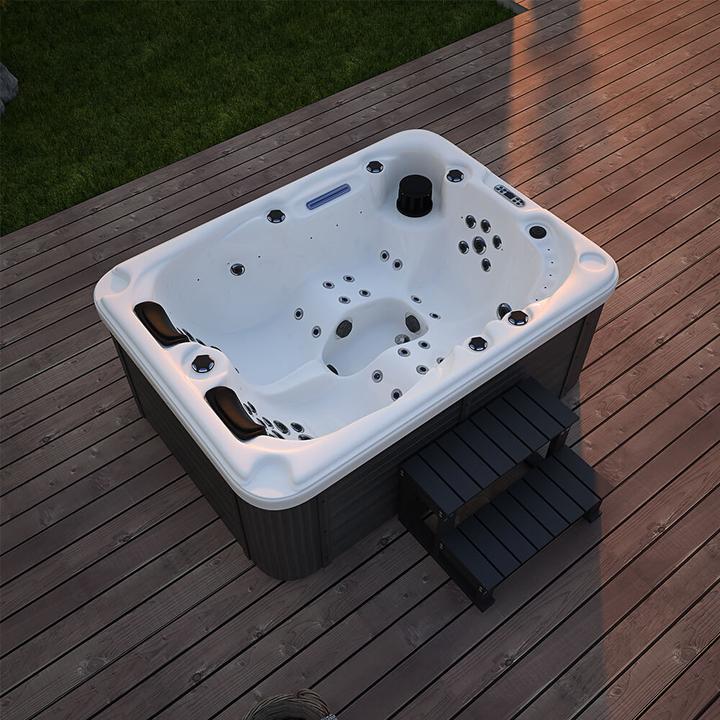 Produktbild Home Deluxe Outdoor Whirlpool GARDEN, 51 Massagedüsen, Beleuchtung, Treppe und Thermoabdeckung, 2 Personen