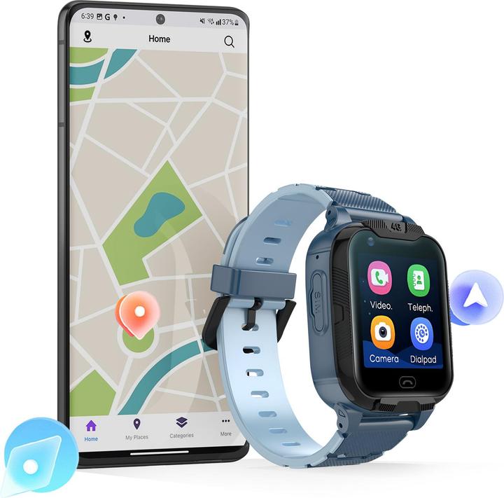 Image du produit Maxlife smartwatch 4G MXKW-350 bleu GPS WiFi (14 mm)